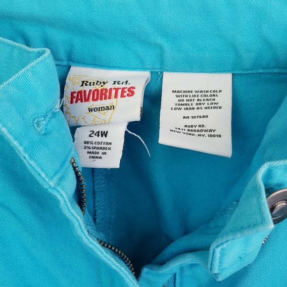 Ruby rd womens capri pant size 24 blue - Picture 2 of 4
